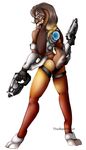  armor blizzard brown_fur butt clothed clothing eyewear fur game_(disambiguation) goggles gun invalid_tag jacket lagomorph mammal orange_suit overwatch rabbit ranged_weapon theredghost tracer weapon wearpons yellow_suit 