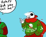  aftertale animated_skeleton blood bone clothed clothing dialogue english_text geno_sans_(aftertale)_(character) loverofpiggies skeleton text undead underswap underswap_sans undertale video_games wounded 