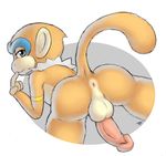  anthro anus balls butt erection fur ikiki looking_at_viewer looking_back male mammal monferno monkey nintendo nude penis pok&eacute;mon presenting presenting_hindquarters primate smile solo video_games 
