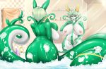  anthro big_breasts big_butt breasts butt curvaceous eyelashes featureless_crotch female hair hotbento huge_breasts mirror nintendo nipples pok&eacute;mon pok&eacute;mon_(species) serperior slightly_chubby smile solo thick_thighs video_games 