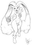  2016 anthro anthrofied balls basket big_ears blush bulge easter egg english_text front_view girly half-erect happy helmeet_el_gato holidays long_ears looking_at_viewer lopunny male monochrome nintendo nude penis pok&eacute;mon pubes small_penis smile solo text video_games wide_hips 