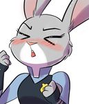  angry anthro blush clothing disney eyes_closed fur grey_fur judy_hopps meme multicolored_fur open_mouth reaction_image simple_background solo white_background white_fur yelling zootopia 