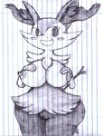  2016 big_breasts big_butt blush blush_sticker braixen breasts butt canine fox hand_on_breast happy huge_breasts huge_butt ilovecosmo mammal nintendo open_mouth pok&eacute;mon sketch stick video_games voluptous wide_hips 