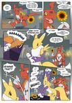  comic crossover digimon duo flower guilmon humor lava minecraft plant redraptor16 renamon scalie video_games 