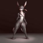  big_ears big_legs breasts digitigrade disney dredjir ears_pricked feathers feet female fluffy fur grey_fur judy_hopps lagomorph mammal muscular nude paws purple_eyes pussy rabbit shiny simple_background small_breasts standing toes tufted_fur wide_eyed wide_hips zootopia 