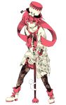  asymmetrical_clothes bandaid bandaid_on_nose black_pants boots cane flag fukase full_body hat head_flag male_focus mechanical_eye pants point_(vocaloid) red_eyes red_hair ribbon shin_(nyeu) solo top_hat transparent_background vocaloid 