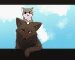  canine cat cloud duo feline mammal rag._(artist) wolf 