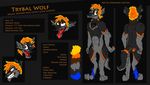  anthro bandanna canine dubmutt ear_piercing hair infierna invalid_color invalid_tag lupus male mammal paws piercing tongue trybal_wolf wolf 