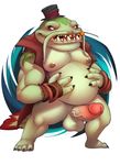  balls biceps claws clothed clothing erection league_of_legends male marlon.cores musclegut nipples pecs penis sharp_teeth simple_background slightly_chubby solo teeth toe_claws vein veiny_penis video_games 