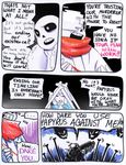  aftertale animated_skeleton blood bone clothed clothing comic dialogue english_text geno_sans_(aftertale)_(character) human loverofpiggies male mammal not_furry protagonist_(undertale) sans_(undertale) scarf skeleton text undead undertale video_games wounded 