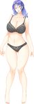  blush bra breasts cleavage daimon_naoko empty_eyes glasses huge_breasts kyonyuu_hitozuma_onna_kyoushi_saimin long_hair looking_at_viewer mind_control navel panties principal purple_eyes purple_hair saliva skyhouse solo teacher underwear 