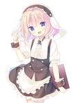  :d blonde_hair blue_eyes fleur_de_lapin_uniform gochuumon_wa_usagi_desu_ka? kirima_sharo looking_at_viewer menu open_mouth short_hair smile solo waitress wrist_cuffs yuizaki_kazuya 