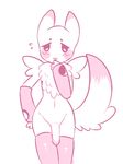  2016 anthro blush cute digimon digital_media_(artwork) flaccid fur girly looking_at_viewer male nervous penis renamon simple_background solo strawbewwy_(artist) white_background 