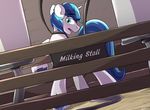  2016 barn blue_eyes blue_hair blush collar cutie_mark equine feral friendship_is_magic fur hair hooves horn looking_at_viewer machine male mammal multicolored_hair my_little_pony open_mouth rope shining_armor_(mlp) sidekick stall unicorn 