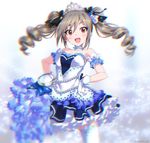  :d bangs bare_shoulders blurry bow breasts choker chromatic_aberration cleavage depth_of_field dress drill_hair eyebrows eyebrows_visible_through_hair frilled_skirt frills gloves hair_between_eyes hair_bow hands_on_hips idolmaster idolmaster_cinderella_girls idolmaster_cinderella_girls_starlight_stage jewelry kanzaki_ranko looking_at_viewer medium_breasts mizuki_makoto necklace open_mouth pearl_necklace pocket_watch red_eyes skirt smile solo sparkle sparkle_background starry_sky_bright thighhighs tiara twin_drills watch 
