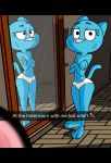  2018 anthro blue_fur cartoon_network cat digital_media_(artwork) feline female fourball fur lagomorph mammal nicole_watterson solo the_amazing_world_of_gumball whiskers 