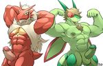  abs anthro anthrofied areola armpits arthropod avian beak beard biceps bird blaziken chicken erection facial_hair flexing flygon hair insect looking_at_viewer maldu manly muscular navel nintendo nipple_piercing nipples nude pecs penis piercing pok&eacute;mon raised_arm smile standing thick_penis thick_thighs video_games 