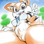  2016 big_breasts breasts brown_fur canine clothing crossgender female fox fur gloves lucky&#039;s_tale lucky_the_fox mammal neckerchief pussy tagme xylas 