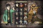  6+boys ;) arsene_lupin_iii brick_wall brown_hair character_request character_select cuffs detective diamond fedora green_jacket hand_in_pocket handcuffs hat ishikawa_goemon_xiii jacket jigen_daisuke lupin_iii mamo_(lupin_iii) mine_fujiko multiple_boys multiple_girls nix_(lupin_iii) one_eye_closed oscar_(lupin_iii) pycal rebecca_rossellini robson_zuccoli rope saku_(u-39mero) short_hair smile spotlight target trench_coat zenigata_kouichi 