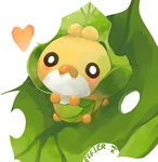  gen_5_pokemon heart leaf looking_up no_humans pokemon pokemon_(creature) sewaddle 