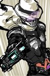  aiming_at_viewer gun hat kamen_rider kamen_rider_skull kamen_rider_w male_focus scarf sketch solo usausa_(pixiv53229) weapon 