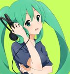  aqua_eyes aqua_hair bad_id bad_pixiv_id hatsune_miku headphones long_hair shuuhei_(shoohey) smile solo twintails upper_body vocaloid 