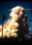  bird cloud dog hat lamppost lightning onibi_(foxhound4185) original power_lines silhouette sky transformer 
