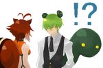  1girl ahoge animal_ears blazblue brown_hair green_hair hazama makoto_nanaya squirrel_ears squirrel_tail tail 