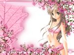  bra flowers long_hair pink underwear 