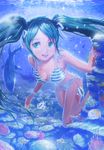  aqua_eyes aqua_hair bad_id bad_pixiv_id bikini bubble diving fish freediving hatsune_miku long_hair mayo_riyo side-tie_bikini smile solo swimming swimsuit twintails underwater very_long_hair vocaloid 