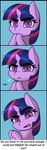  2016 absurd_res captainpudgemuffin dialogue english_text equine female feral friendship_is_magic fur hair hi_res horn looking_at_viewer mammal multicolored_hair my_little_pony open_mouth purple_eyes purple_fur solo text twilight_sparkle_(mlp) unicorn 