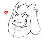  &lt;3 asriel_dreemurr clothing eyes_closed fatz_geronimo fur horn long_ears simple_background smile undertale video_games 