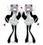  ari_(ariburo) attraction-m_(lolo) boots eyes_closed heart high_heel_boots high_heels magical_girl magical_girl_apocalypse mahou_shoujo_of_the_end multiple_girls platform_footwear repulsion-m_(coco) siblings skirt thigh_boots translation_request twins very_long_sleeves 