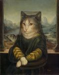 anthro anthrofied cat clothed clothing detailed detailed_background feline female furrification inspired_by_proper_art looking_at_viewer mammal melinda_copper mona_lisa pose signature smile solo whiskers 