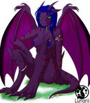  2016 3_toes 5_fingers akhlys amulet anklet anthro areola armband armlet barefoot bat_wings big_feet big_tail big_wings black_collar blue_hair blue_nipples blue_pussy breasts butt cel_shading claws collar dark_nipples digital_media_(artwork) digitigrade dragon_tail drake_wings ears_back ears_down feet female fold_wings gargoyle green_eyes green_sclera hair hair_down hand_on_leg horn jewelry lizard_tail long_ears long_hair long_tail looking_at_viewer lunarii membranous_wings necklace nipple_piercing nipples non-mammal_breasts nude on_ground outside pendant piercing purple_horn purple_nose purple_skin purple_wings pussy red_stripes shaded simple_background sitting slit_pupils smile snout solo spread_wings straight_hair striped_skin stripes talons thick_tail tiger_stripes titanium toes wing_claws winged_arms wings 