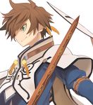  brown_hair earrings feather_earrings green_eyes jewelry male_focus solo sorey_(tales) tales_of_(series) tales_of_zestiria yuuki_(irodo_rhythm) 