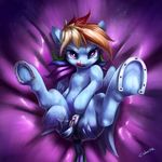  2016 anus butt caboni32 clitoris colored dock equine feathered_wings feathers female feral friendship_is_magic hair hi_res hooves licking licking_lips looking_at_viewer lying mammal multicolored_hair my_little_pony on_back pegasus pussy rainbow_dash_(mlp) rainbow_hair solo spread_legs spreading tongue tongue_out underhoof wings 