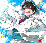  bad_id bad_pixiv_id black_hair confetti formal gloves green_eyes hat heart kaitou_kid kuroba_kaito male_focus meitantei_conan monocle necktie one_eye_closed open_mouth pointing pointing_at_viewer serinavvv smile solo sparkle suit top_hat upper_body white_gloves 