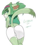  biking_shorts butt feline female green_(character) kamperkiller_(artist) mammal spats takashi_(artist) 