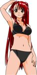  armpits bikini black_bikini breasts derivative_work kousaka_tamaki long_hair medium_breasts okina_(okina413) red_hair simple_background solo swimsuit to_heart_2 very_long_hair white_background 