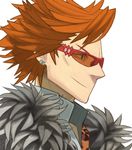  earrings glasses gunslinger_stratos jewelry male_focus red_hair riccardo_martini smile solo yuuki_(irodo_rhythm) 