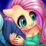  2016 anthro anthrofied blue_eyes blush breasts cleavage clothed clothing duo equine female fluttershy_(mlp) friendship_is_magic holding_(disambiguation) jewelry mammal my_little_pony necklace pegasus racoon-kun wings 