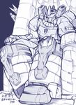  80s closed_eyes cyclonus decepticon galvatron horns insignia kamizono_(spookyhouse) machinery mecha monochrome multiple_boys no_humans oldschool scourge_(transformers) sleeping transformers twitter_username 