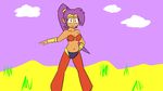  2016 animated big_breasts breasts clothed clothing cute digital_media_(artwork) female genie hair hi_res navel no_sound not_furry piercing ponytail purple_hair shantae shantae_(series) simple_background solo theicedwolf video_games wayforward 