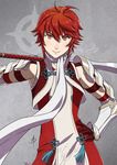  artist_name daniel_macgregor fire_emblem fire_emblem_if gloves hinoka_(fire_emblem_if) polearm red_eyes red_hair solo weapon 