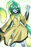  blue_skin goo_girl long_hair monster_girl monster_musume_no_iru_nichijou raincoat slime_girl smile solo suu_(monster_musume) 