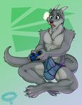  blood blush bulge clothing controller erection erection_under_clothes horn kadohusky male mammal mustelid nosebleed otter precum solo surprise underwear video_games 