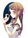  artist_name blush brown_hair candy character_name dagashi_kashi dated ear_piercing endou_saya food green_eyes hair_ornament hairclip long_hair looking_at_viewer piercing pochi_(pochi-goya) solo strap_slip twintails 