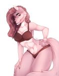  2019 5_fingers anthro black_nose brown_eyes canid canine canis digital_media_(artwork) female kristiana_puff mammal midriff navel simple_background smile solo standing white_background wide_hips wolf 