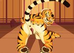  anthro anus butt claws dreamworks feline female horny kung_fu_panda looking_at_viewer looking_back mammal master_tigress nude paws presenting pussy raised_tail rear_view sabrotiger seductive solo spreading stripes tiger 